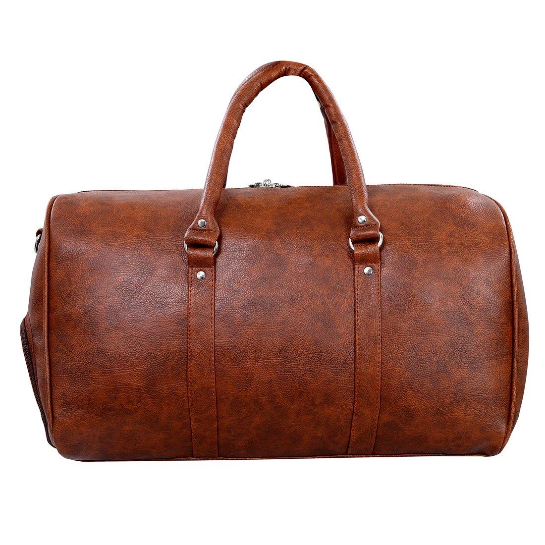 Luxurious Artificial Leather Duffel Bag with Shoe Compartment - Leatherworldonline.net