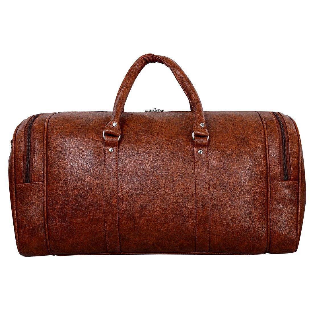 Leather World- Luxurious PU Leather Travel Duffel Bag/ Cabin Bag/ Gym Bag –