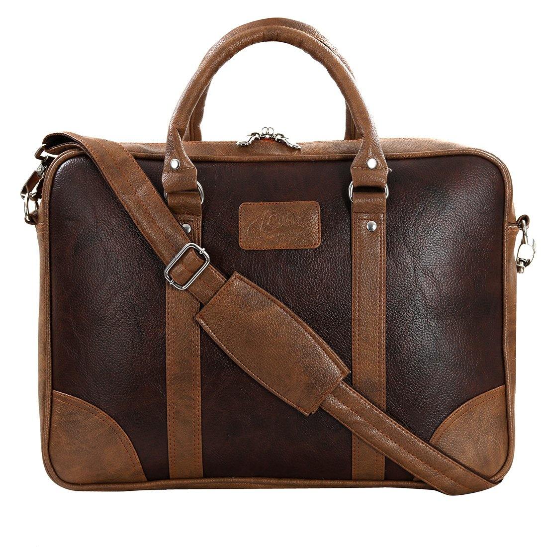 Leather World Sleek & Stylish Unisex PU Leather Office Messenger Bag