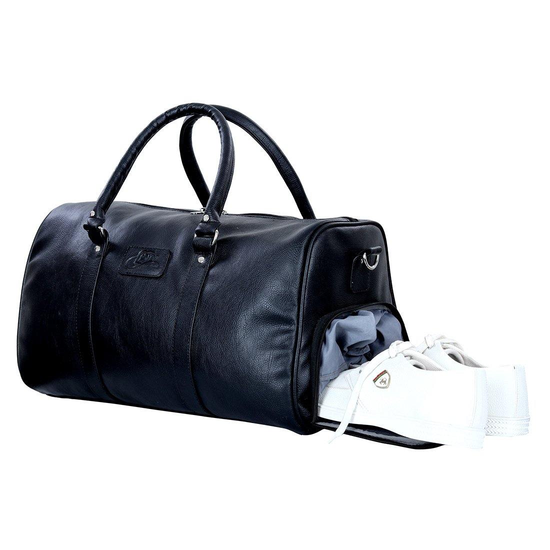 Luxurious Artificial Leather Duffel Bag with Shoe Compartment - Leatherworldonline.net
