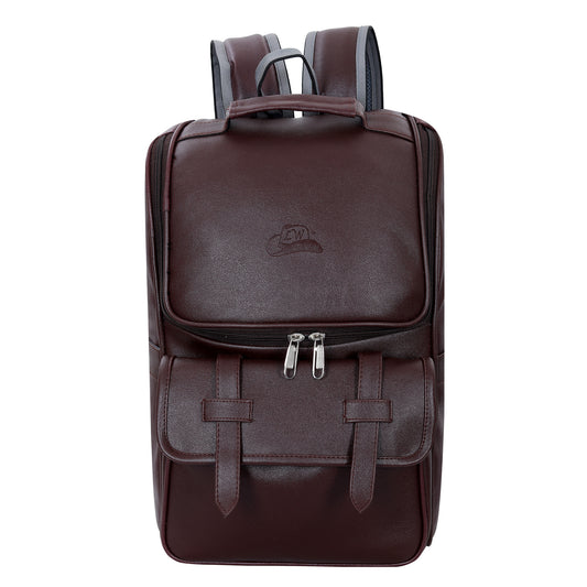 Leather World 14 inch Pu Leather Laptop Casual College Backpack Women (BP3084)