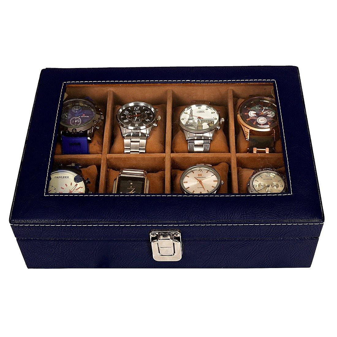 Leather World Unisex 8 Slots Watch Organiser Box - Leatherworldonline.net