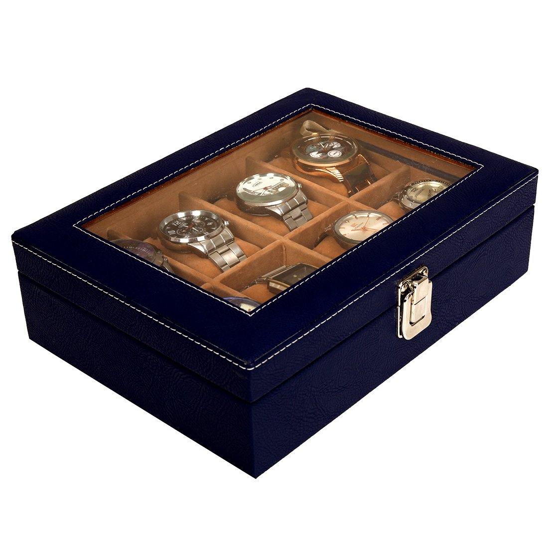 Leather World Unisex 8 Slots Watch Organiser Box - Leatherworldonline.net