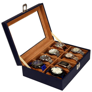 Leather World Unisex 8 Slots Watch Organiser Box - Leatherworldonline.net