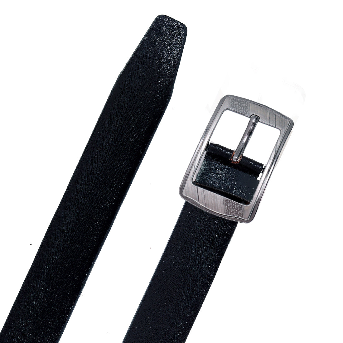 Leather World Pin Lock Buckle Genuine Leather Formal Casual Black Belt For Men Elegant Gift Box