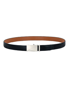 Leather World Auto Lock Buckle Vegan Leather Formal Black Belt For Men Elegant Gift Box