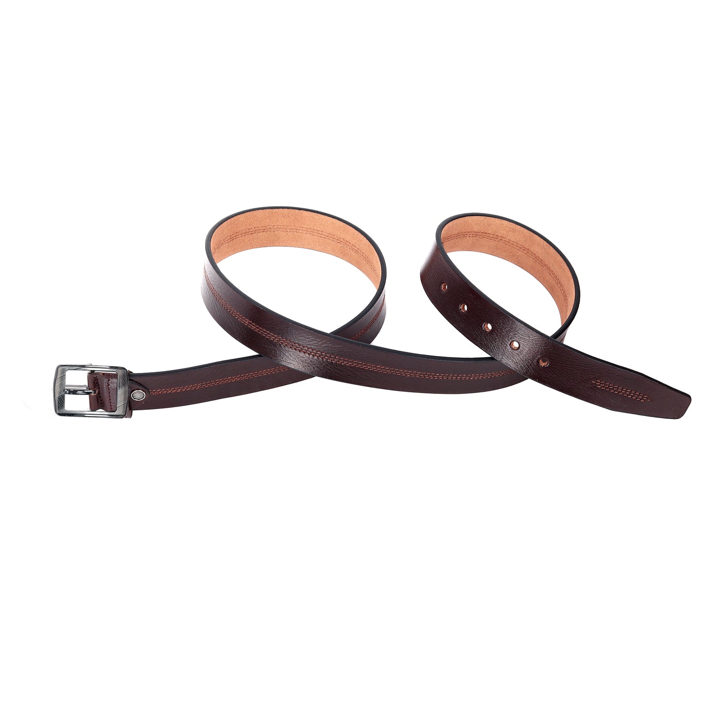 Leather World Formal Casual Brown Color Branded Stylish Genuine Leather Belts For Men