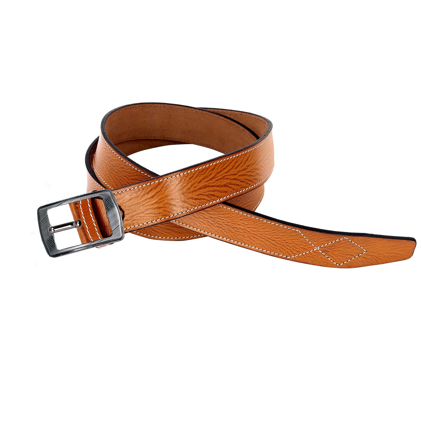 Leather World Formal Casual Tan Color Branded Stylish Genuine Leather Belts For Men