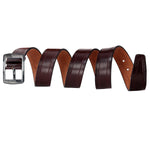 Load image into Gallery viewer, Leather World Formal Casual Brown Color Branded Stylish Genuine Leather Belts For Men
