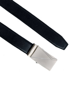 Leather World Auto Lock Buckle Vegan Leather Formal Black Belt For Men Elegant Gift Box