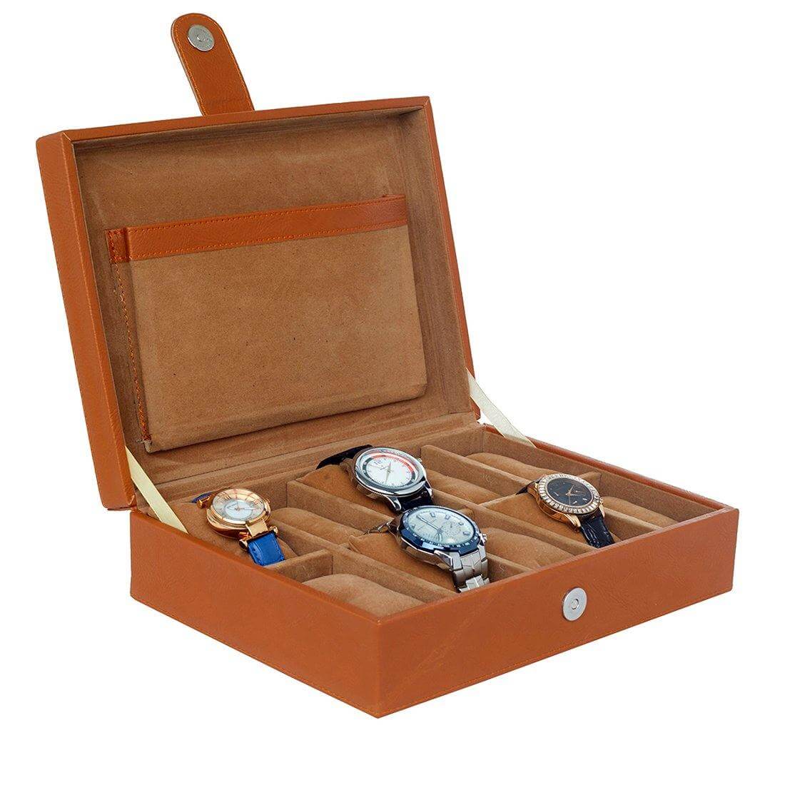 Leather World Unisex 10 Slots Watch Organiser Box - Leatherworldonline.net