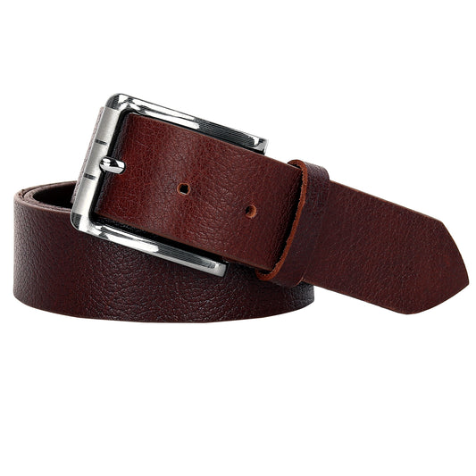 Leather World Formal Casual Brown Color Branded Stylish Genuine Leather Belts For Men