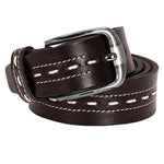 Load image into Gallery viewer, Leather World Formal Casual Brown Color Branded Stylish Genuine Leather Belts For Men
