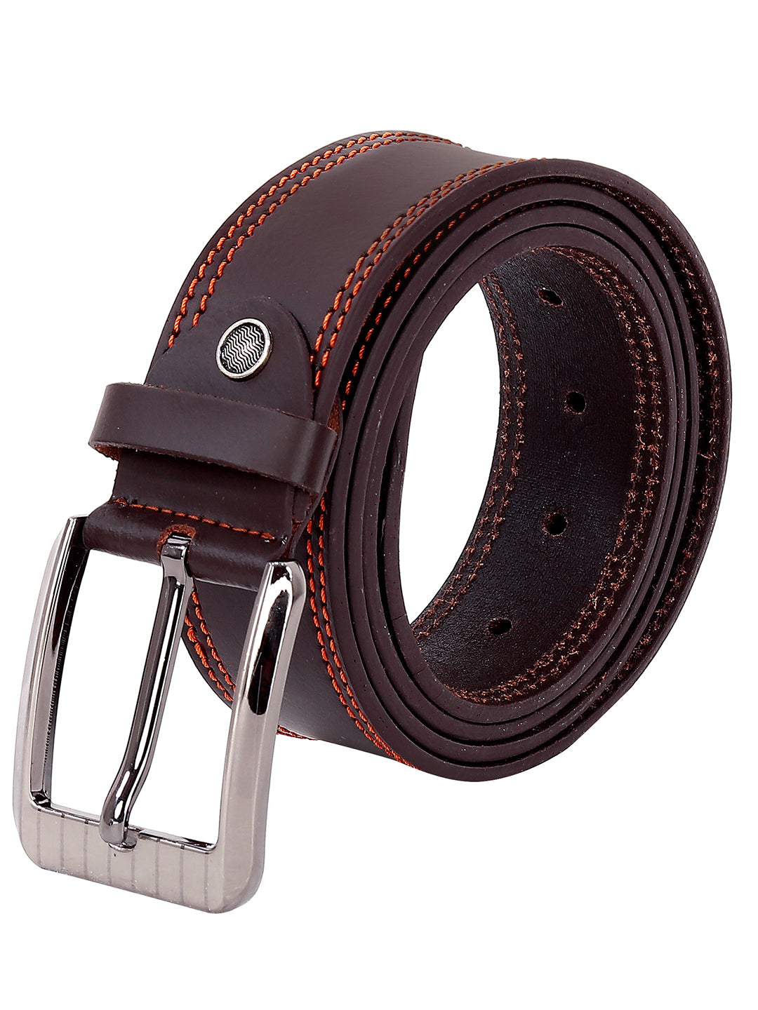 Leather World Formal Casual Brown Branded Stylish Genuine Leather Belts For Men