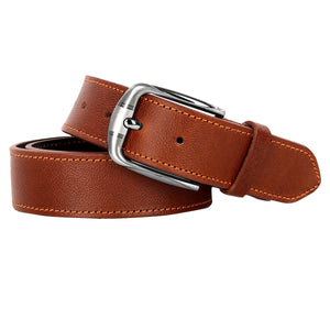Leather World Formal Casual Tan Color Branded Stylish Genuine Leather Belts For Men