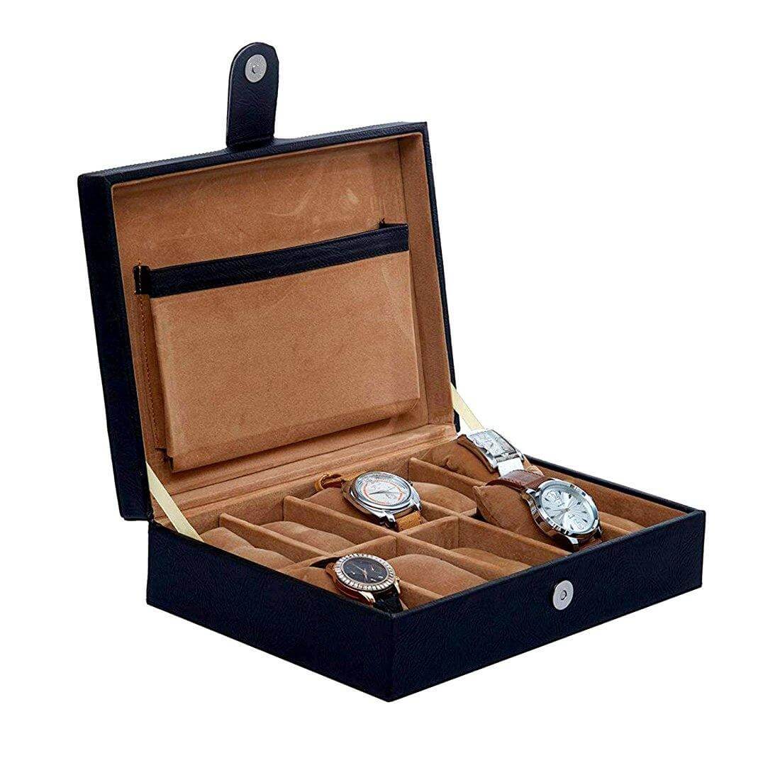 Leather World Unisex 10 Slots Watch Organiser Box - Leatherworldonline.net