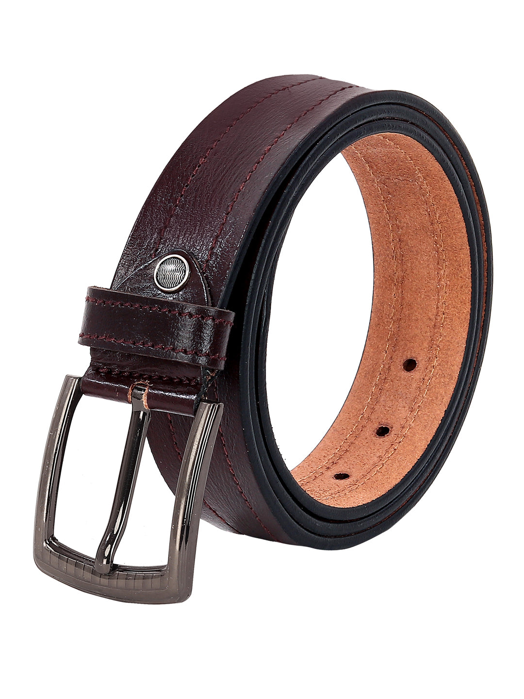 Leather World Formal Casual Brown Color Branded Stylish Genuine Leather Belts For Men