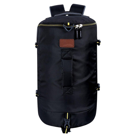 Black Nylon Unisex Casual Adventure Companion Trekking Rucksack Bag 