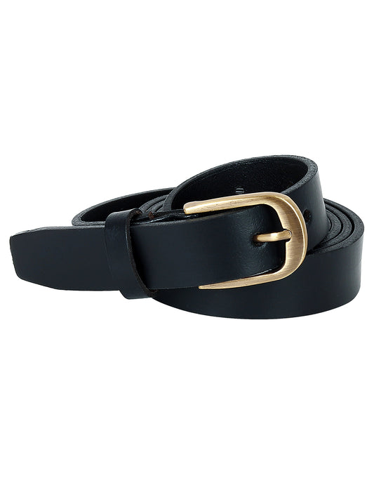 Leather World Formal Casual Black Stylish Genuine Leather Belts for Women