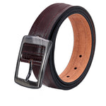 Load image into Gallery viewer, Leather World Formal Casual Brown Color Branded Stylish Genuine Leather Belts For Men
