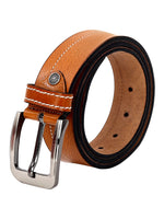 Load image into Gallery viewer, Leather World Pin Lock Buckle Genuine Leather Formal Casual Brown Belt For Men Elegant Gift Box
