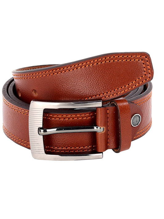 Leather World Formal Casual Brown Color Branded Stylish Genuine Leather Belts For Men