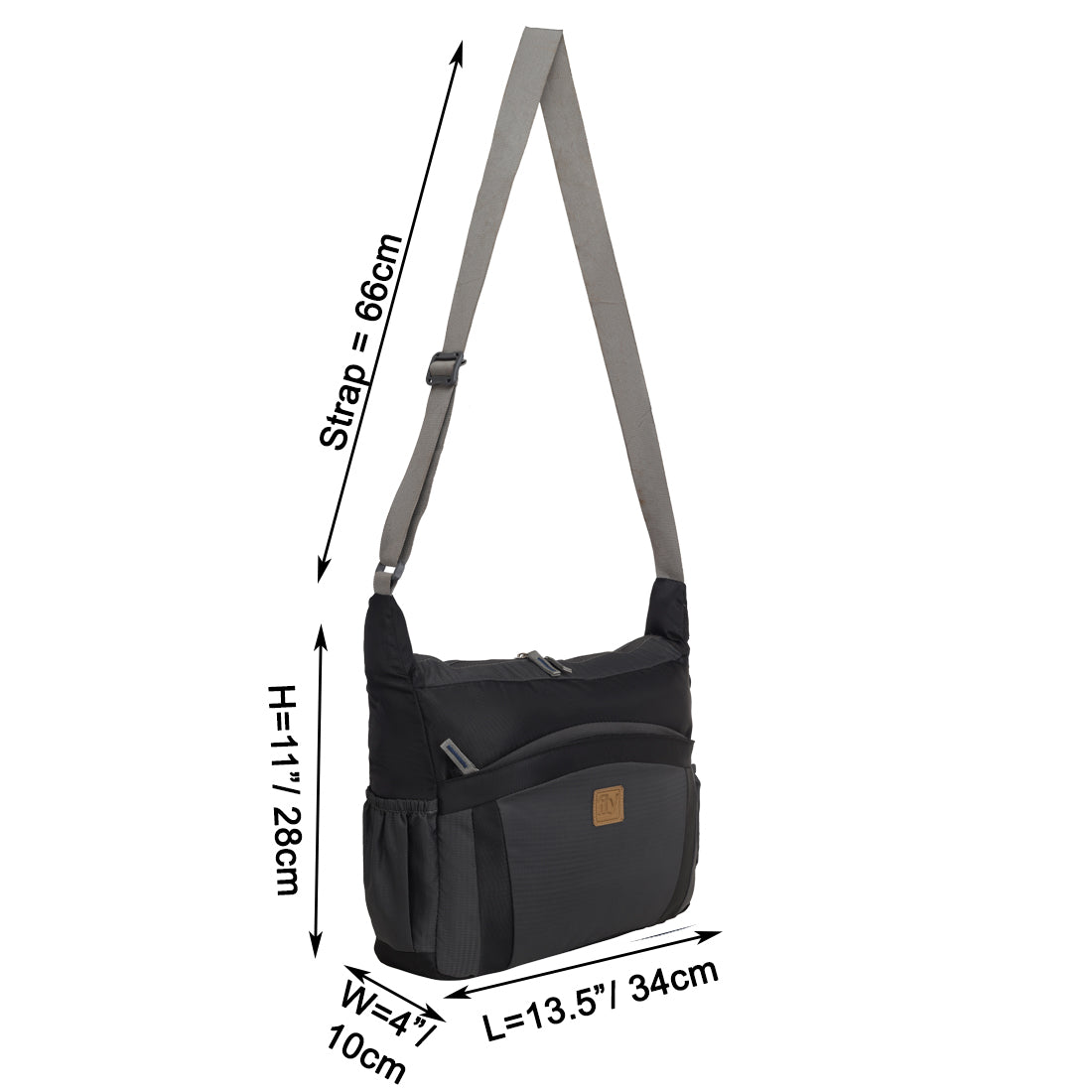 CLOUDS GEAR Nylon Cross Body Messenger Sling Bag 12 L Travel Office  Business One Side Padded Shoulder Bag for Men Women (TOP10, Black) :  : Fashion