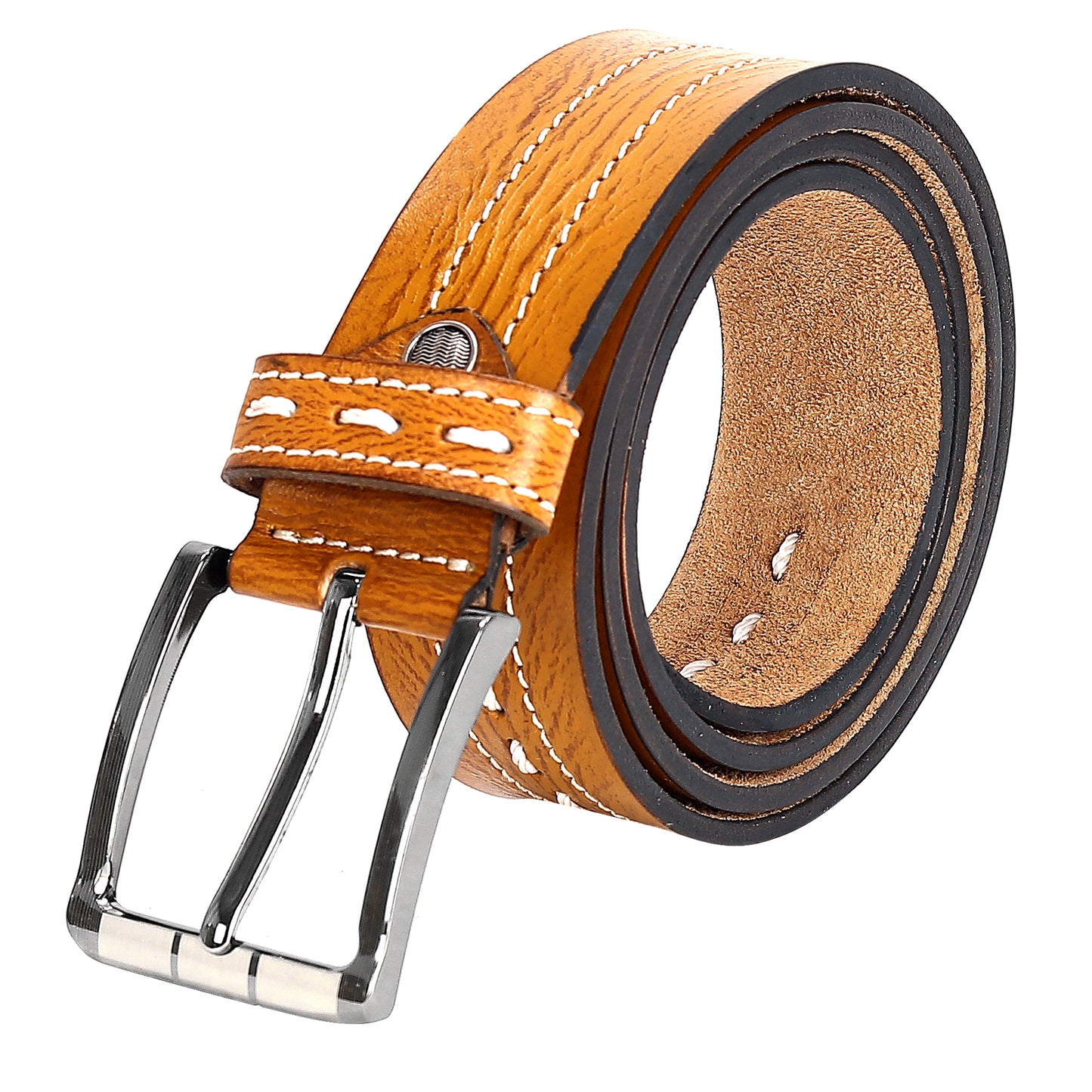 Leather World Formal Casual Tan Color Branded Stylish Genuine Leather Belts For Men