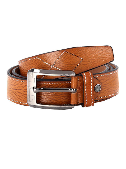 Leather World Formal Casual Tan Color Branded Stylish Genuine Leather Belts For Men