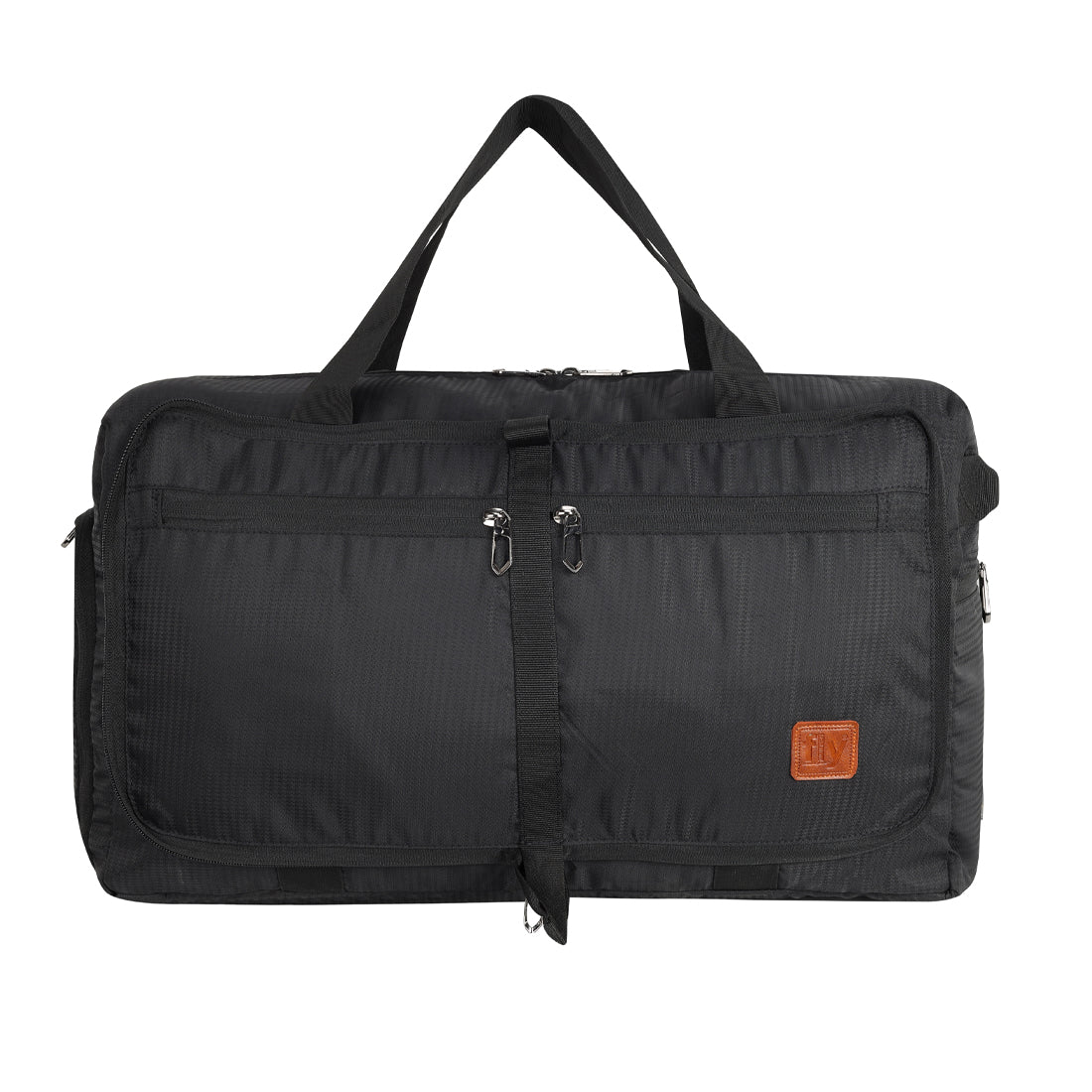 Fly Fashion Polyester Fold able Travel Duffel Bag Men Luggage Women -(Black)