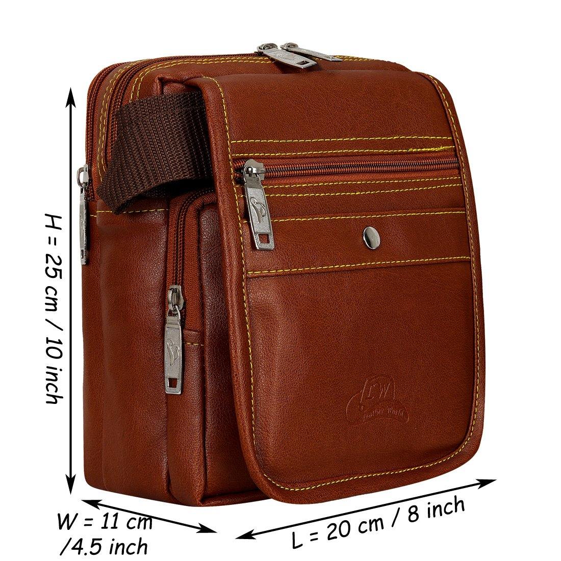 Leather World Unisex Casual Leatherette Sling Crossbody Bag
