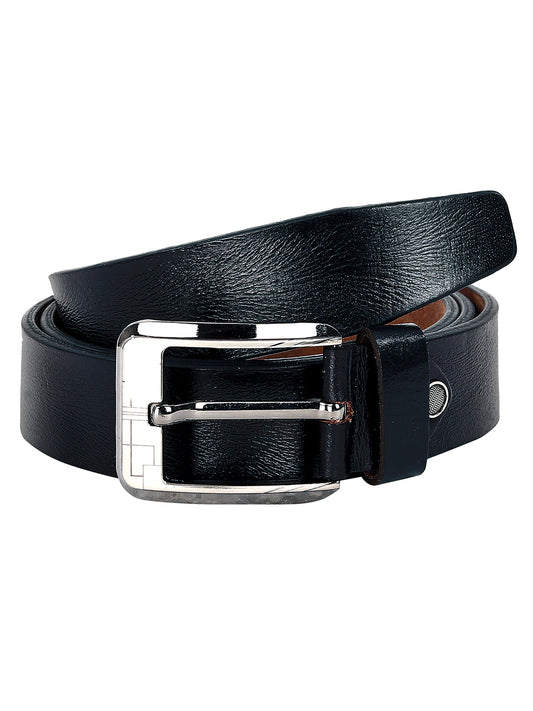 Leather World Formal Casual Black Color Branded Stylish Genuine Leather Belts For Men