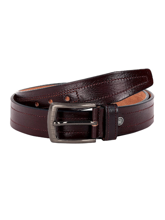 Leather World Formal Casual Brown Color Branded Stylish Genuine Leather Belts For Men