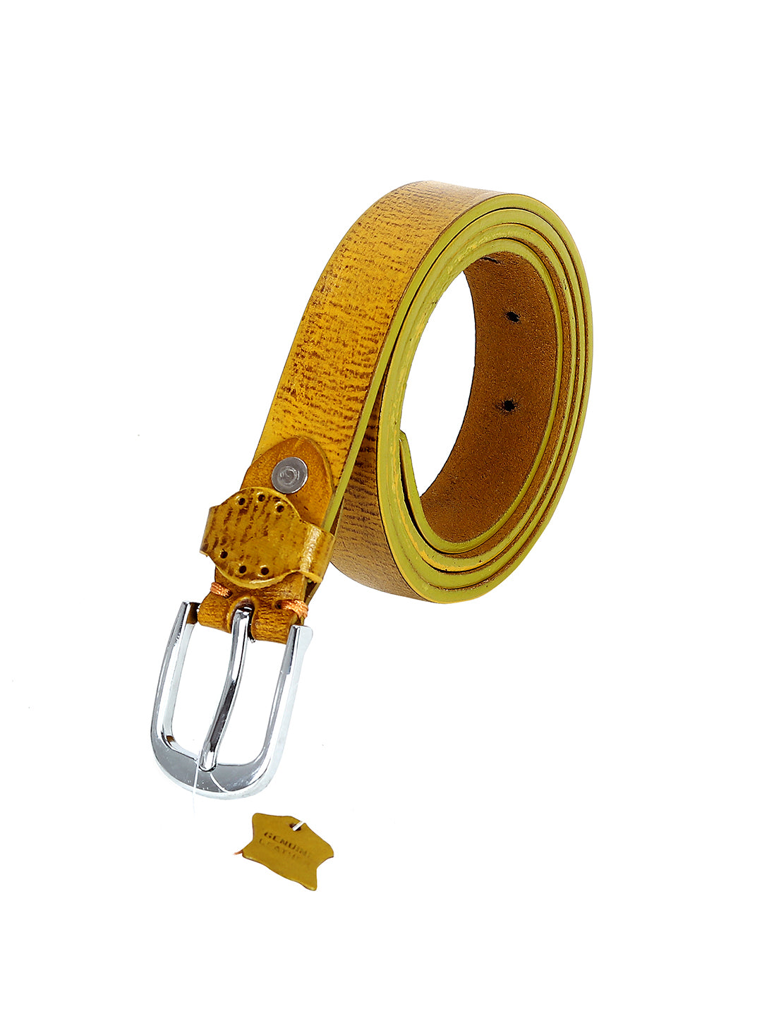 Women Casual, Evening, Party, Formal Orange Genuine Leather Belt