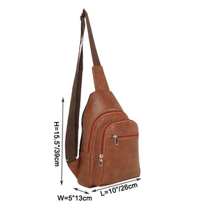 Vintage Leatherette Shoulder Crossbody Chest Backpack