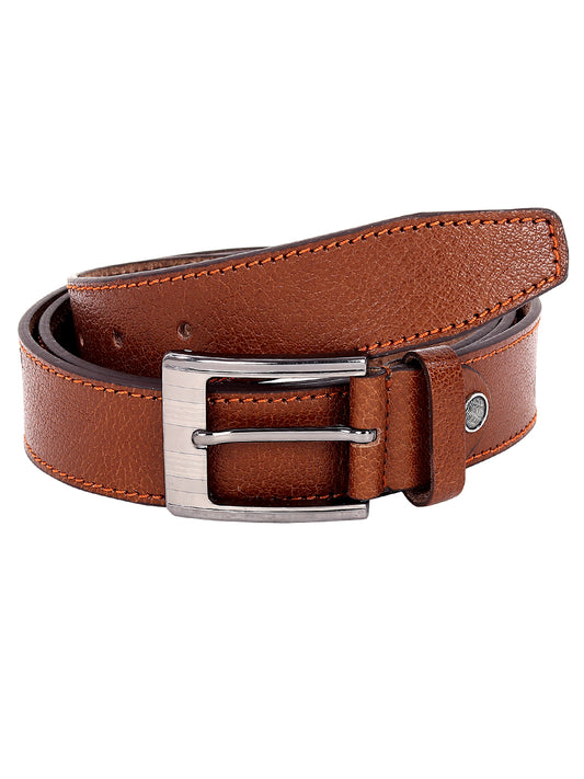 Leather World Formal Casual Brown Color Branded Stylish Genuine Leather Belts For Men