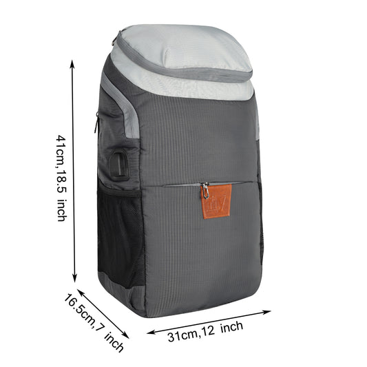 Fly Fashion 20 ltrs Polyester Multi Color Laptop Backpack Rucksack Travel Bag Men Women (Grey)