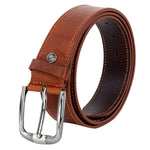 Load image into Gallery viewer, Leather World Formal Casual Tan Color Branded Stylish Genuine Leather Belts For Men
