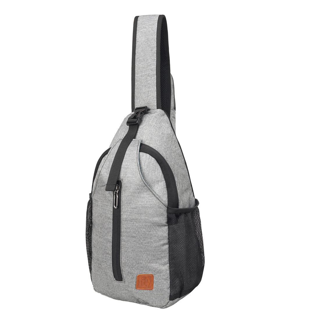 Fly Fashion Polyester Travel Cross Body Backpack Shoulder Chest Bag Lightweight Men Women (Grey)