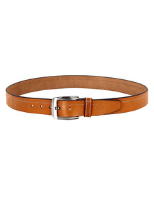 Leather World Pin Lock Buckle Genuine Leather Formal Casual Brown Belt For Men Elegant Gift Box