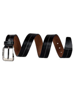 Load image into Gallery viewer, Leather World Formal Casual Black Color Branded Stylish Genuine Leather Belts For Men
