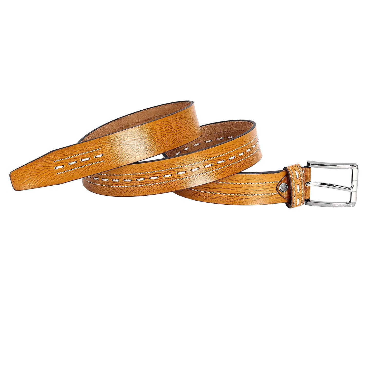 Leather World Formal Casual Tan Color Branded Stylish Genuine Leather Belts For Men