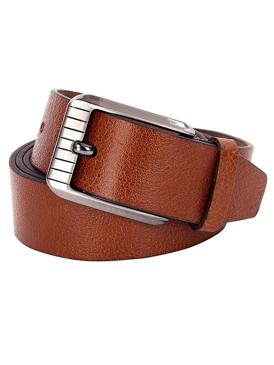 Leather World Formal Casual Brown Color Branded Stylish Genuine Leather Belts For Men