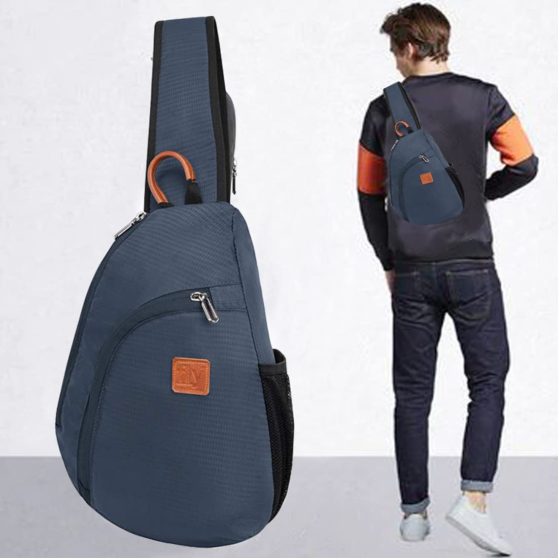 Fly Fashion Polyester Travel Sling Crossbody Backpack Shoulder Chest Bag Lightweight Men Women