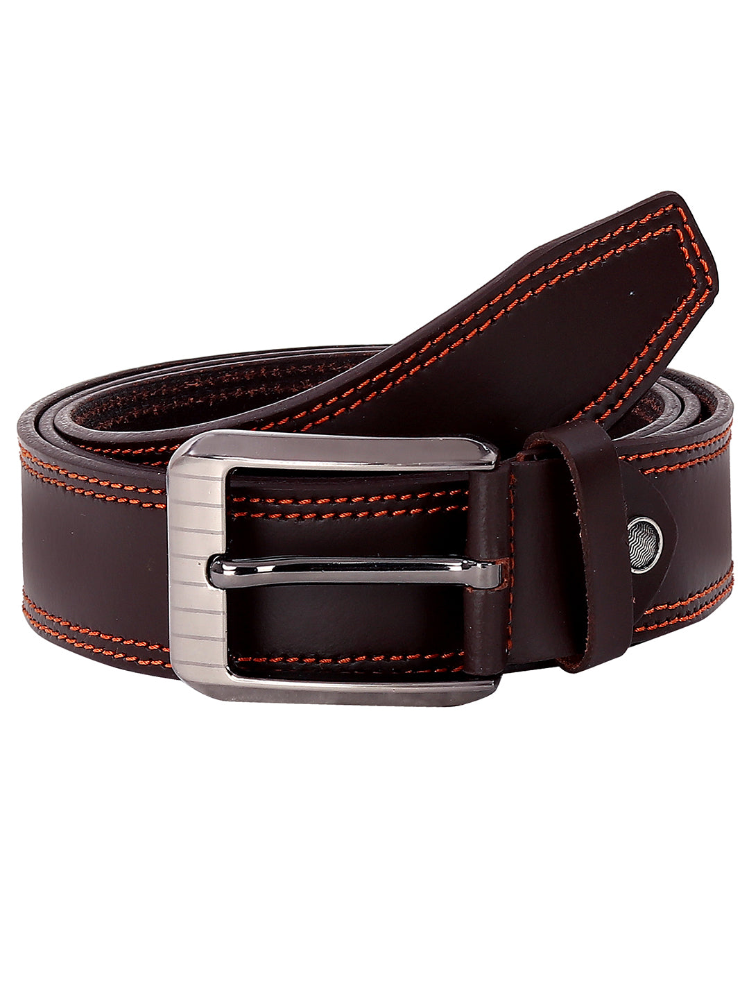 Leather World Formal Casual Brown Branded Stylish Genuine Leather Belts For Men