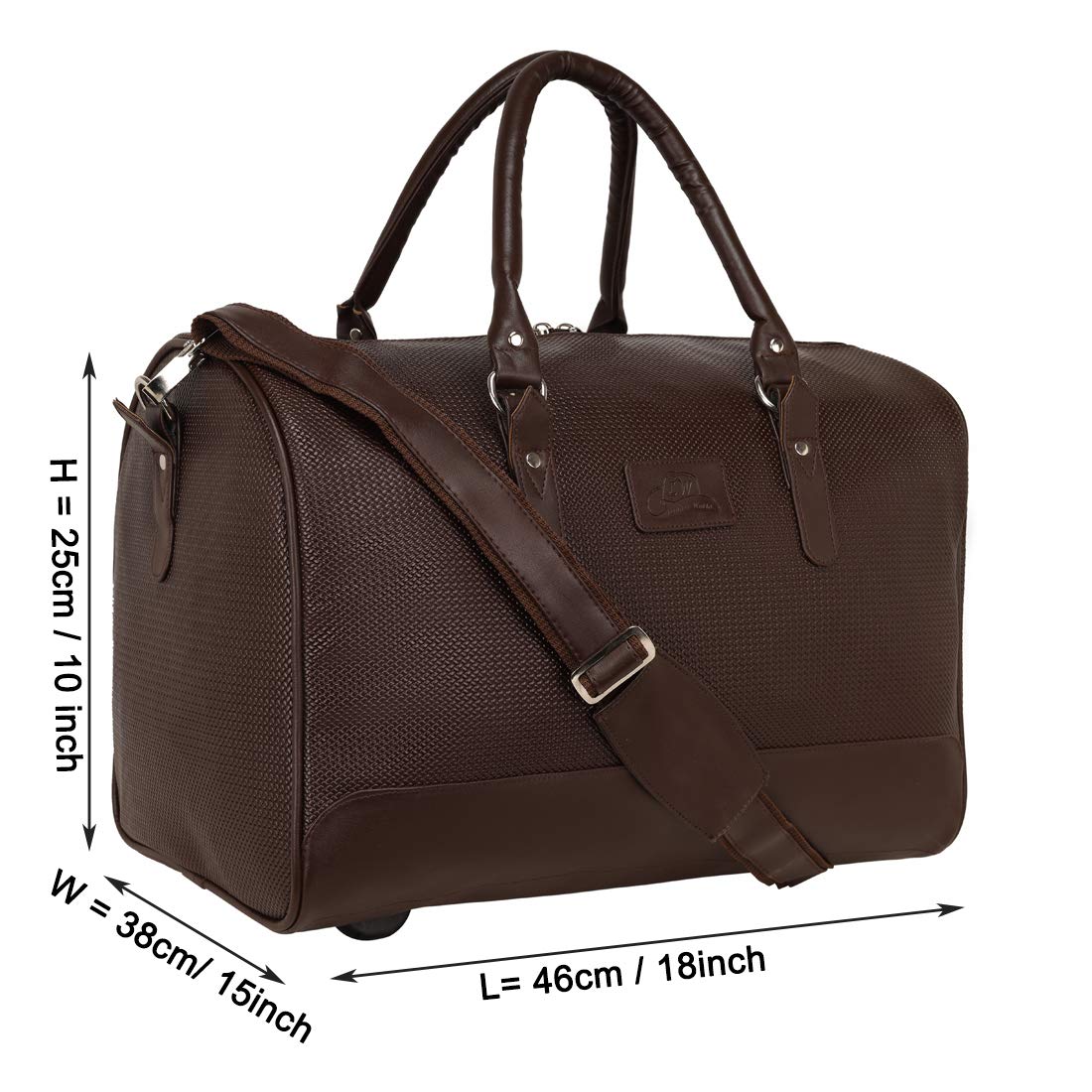 Leather World High Capacity Travel Bag Luggage Unisex Leisure Fitness Weekend Bag Business Suitcase Soft Vegan Leather Travel Duffels Shoulder Bags
