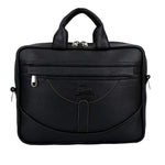 Load image into Gallery viewer, Leather World Vegan Leather Briefcase Laptop Office Bag for Men and Women with Padded Protection for 14 inch Laptop Black
