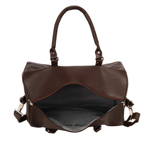 Leather World High Capacity Travel Bag Luggage Unisex Leisure Fitness Weekend Bag Business Suitcase Soft Vegan Leather Travel Duffels Shoulder Bags