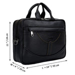 Load image into Gallery viewer, Leather World Vegan Leather Briefcase Laptop Office Bag for Men and Women with Padded Protection for 14 inch Laptop Black
