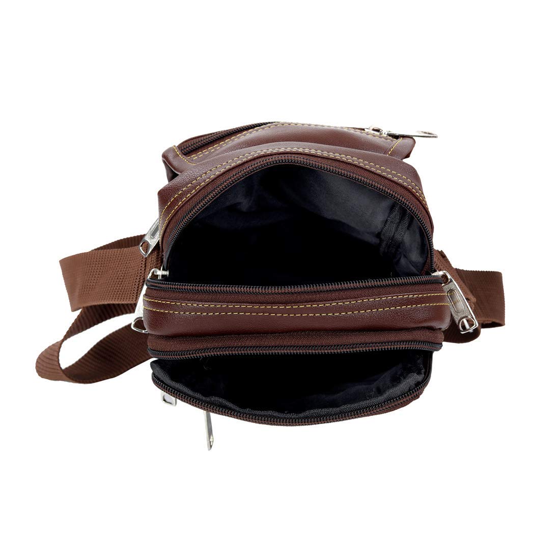 Leather World Vegan Leather Shoulder Bags Small Vertical Cross Body Messenger Bag Small Water resistant Satchel for Men and Women